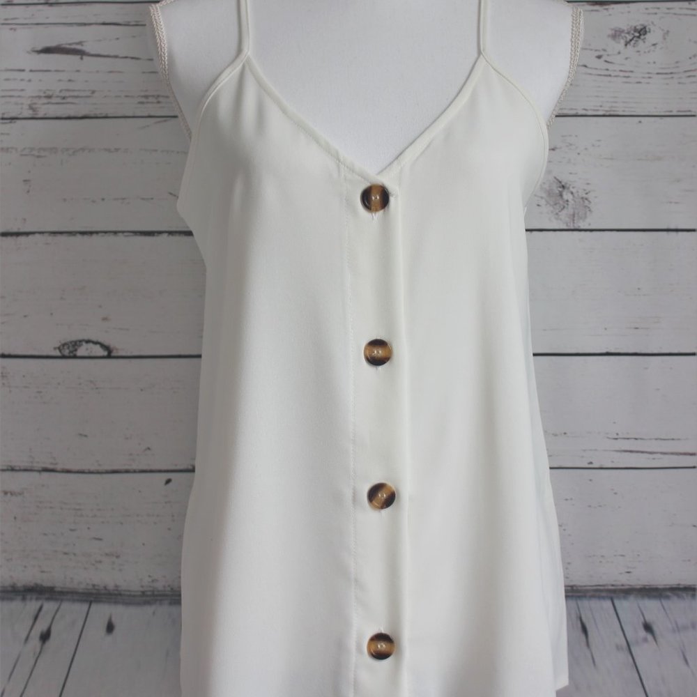 Spaghetti Strap Buttoned Tank Top